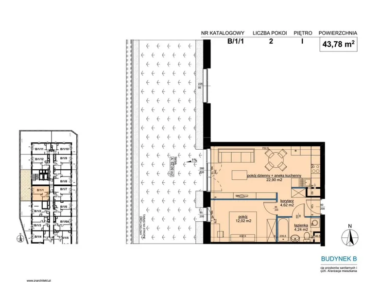 Mieszkanie 2 pokoi 44 m² Poznań, Polska