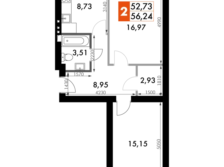 Квартира 2 комнаты 55 м² Наро-Фоминский городской округ, Россия