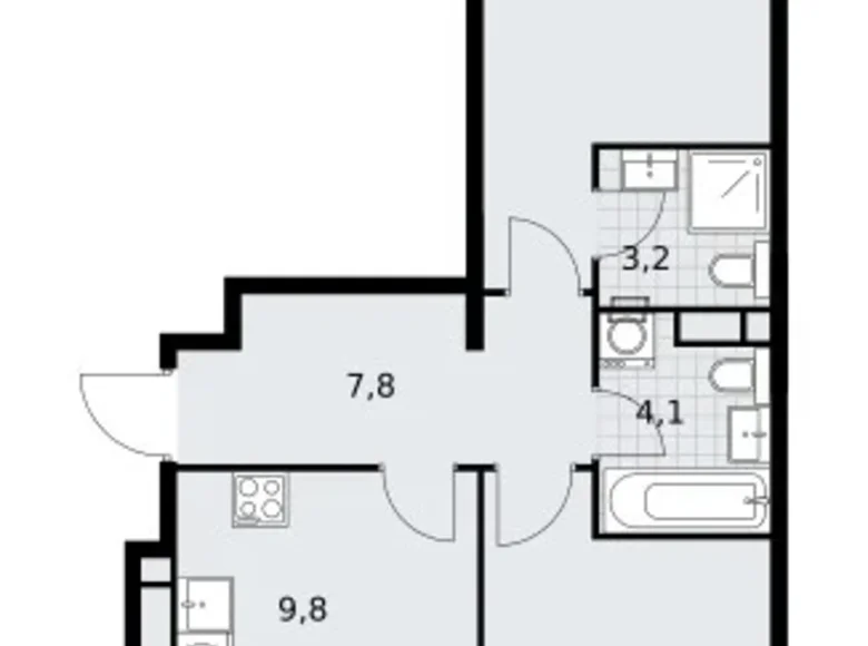 Appartement 3 chambres 62 m² Vnukovo, Russie