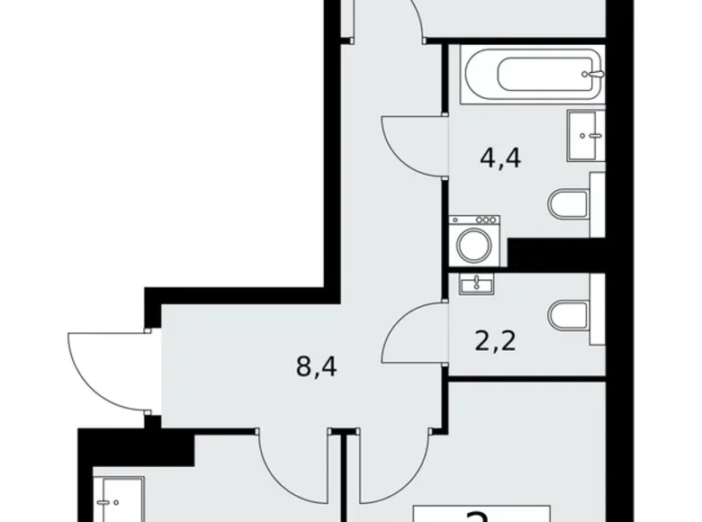 Wohnung 2 Zimmer 52 m² poselenie Sosenskoe, Russland