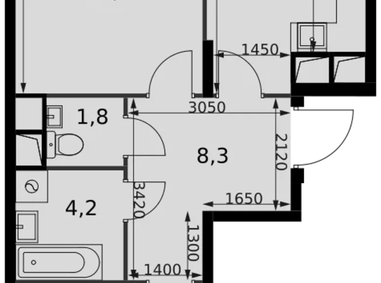 Wohnung 2 zimmer 61 m² Razvilka, Russland