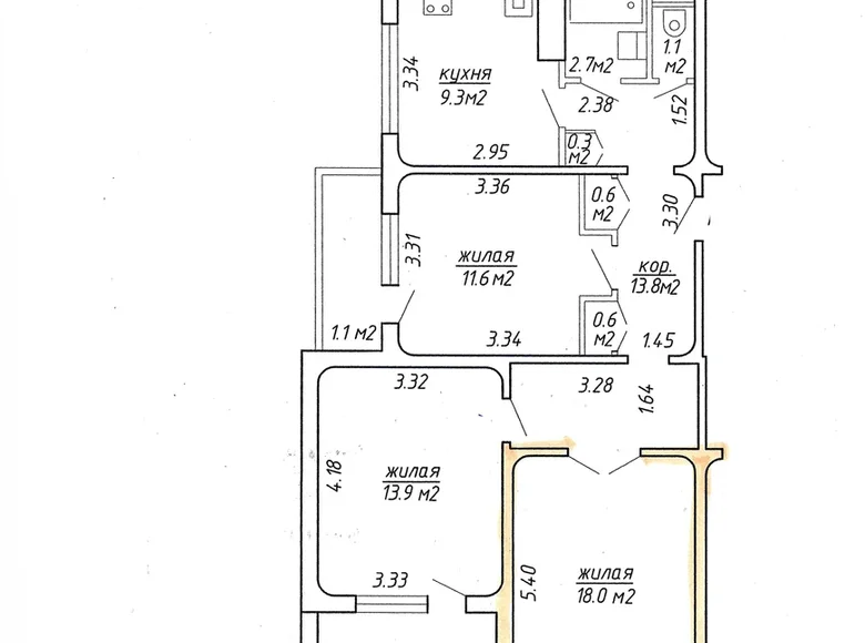 3 room apartment 72 m² Minsk, Belarus