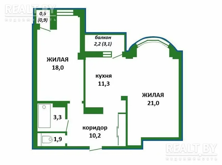 Wohnung 2 Zimmer 68 m² Minsk, Weißrussland