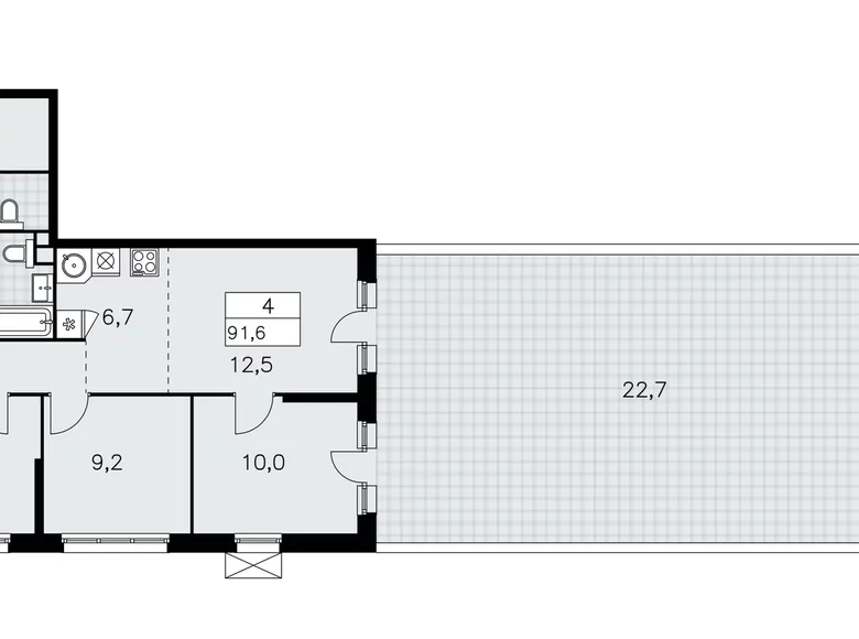 4 room apartment 92 m² Moscow, Russia