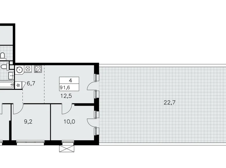 Appartement 4 chambres 92 m² Moscou, Fédération de Russie