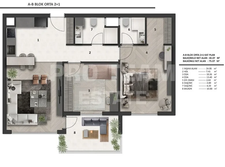 Apartamento 3 habitaciones 85 m² Aksu, Turquía