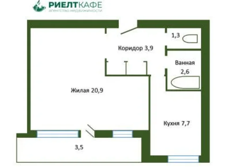 Apartamento 1 habitación 37 m² Baránavichi, Bielorrusia