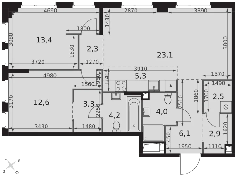 Appartement 3 chambres 80 m² Moscou, Russie