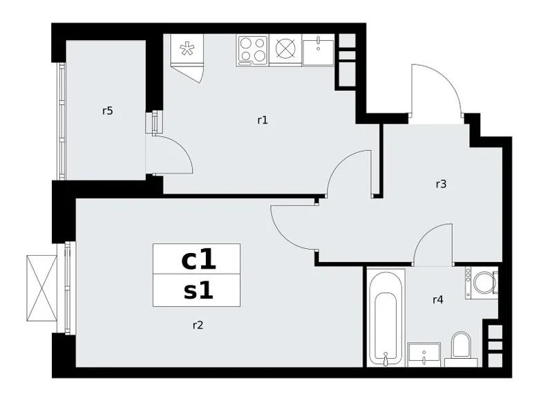 Квартира 1 комната 38 м² поселение Сосенское, Россия