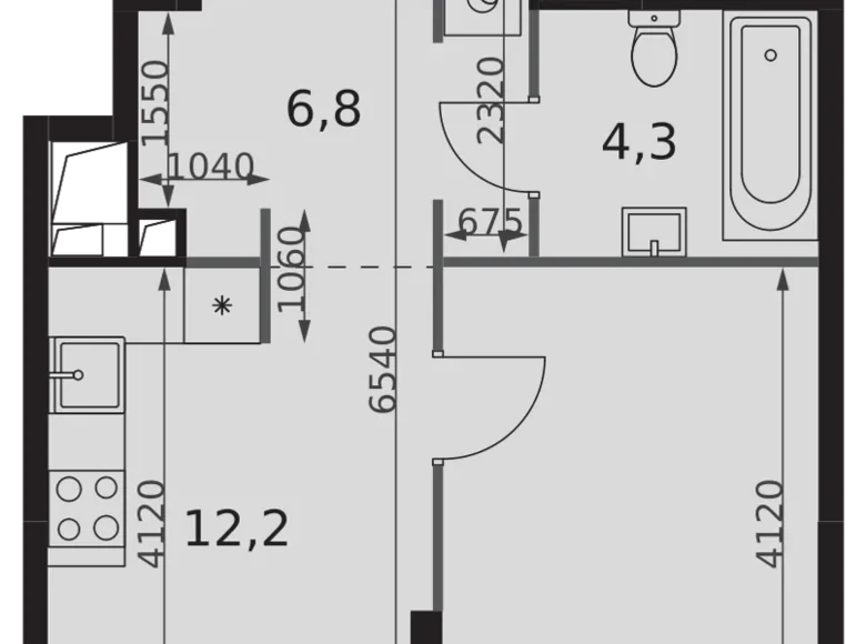 Mieszkanie 1 pokój 36 m² North-Western Administrative Okrug, Rosja