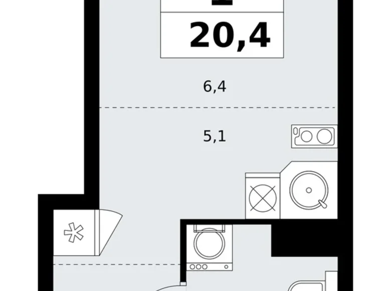 Appartement 1 chambre 20 m² poselenie Sosenskoe, Fédération de Russie