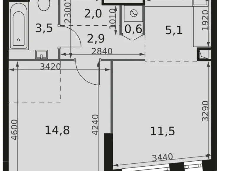 Mieszkanie 1 pokój 40 m² Moskwa, Rosja