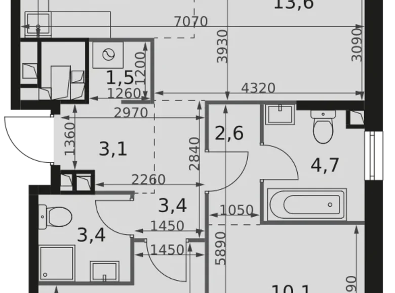 Wohnung 3 zimmer 68 m² Moskau, Russland