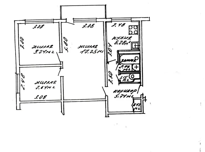 2 room apartment 51 m² Minsk, Belarus