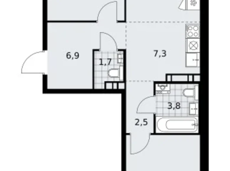 Mieszkanie 3 pokoi 60 m² poselenie Sosenskoe, Rosja