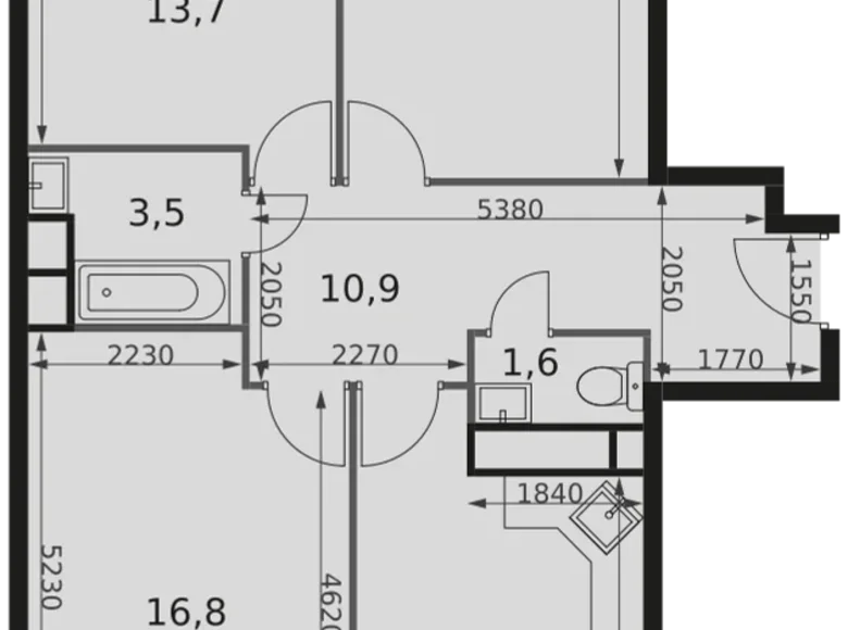 Mieszkanie 3 pokoi 74 m² Mytishchi Urban Okrug, Rosja