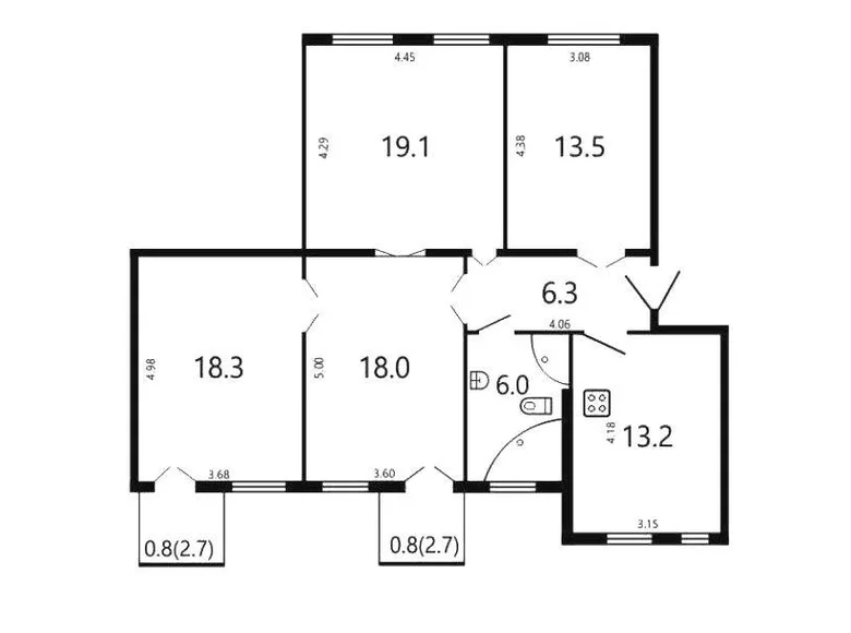 4 room apartment 96 m² Minsk, Belarus