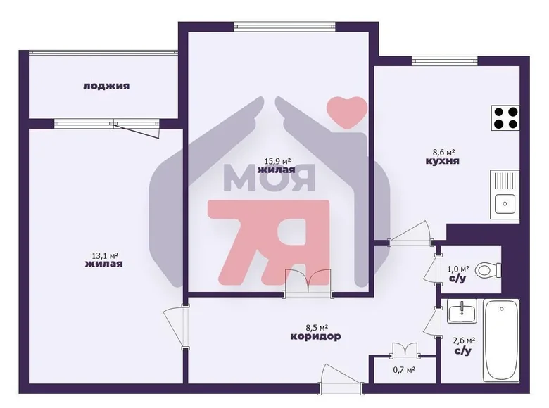 Apartamento 2 habitaciones 51 m² Zhodino, Bielorrusia