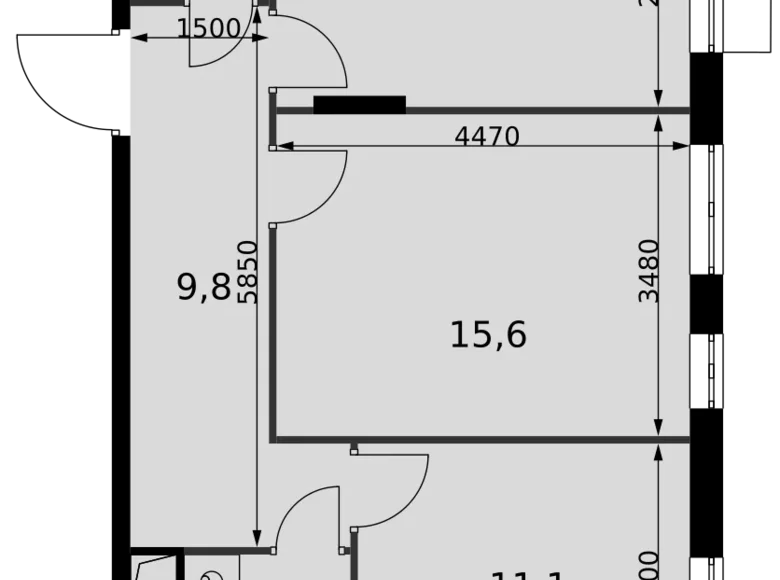 Квартира 2 комнаты 54 м² Развилка, Россия