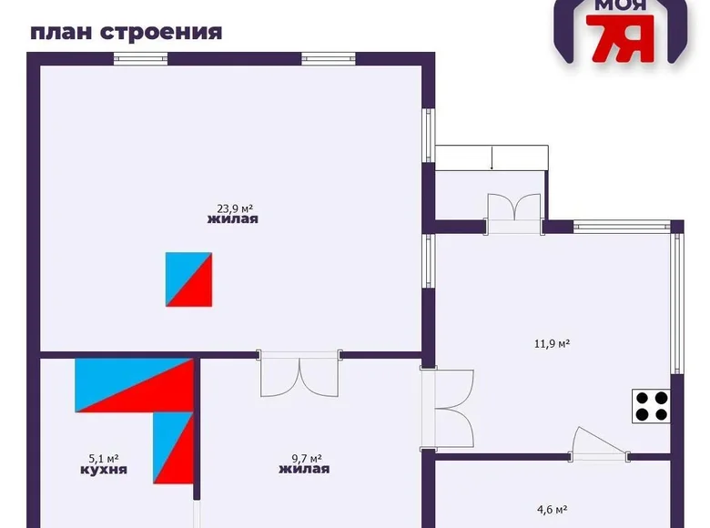 Casa 55 m² Nieharel ski siel ski Saviet, Bielorrusia