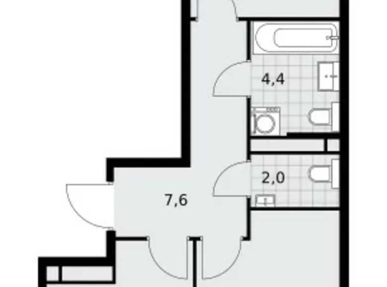 Apartamento 2 habitaciones 51 m² poselenie Sosenskoe, Rusia