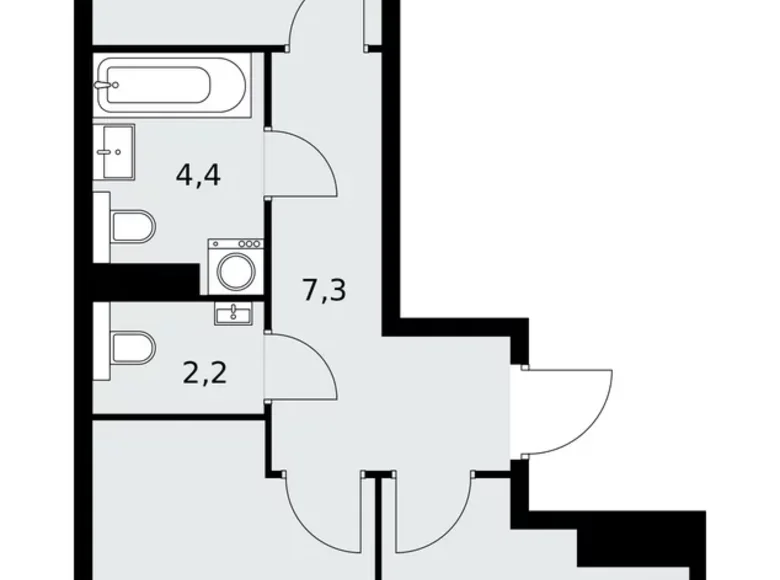 Wohnung 2 zimmer 52 m² poselenie Sosenskoe, Russland