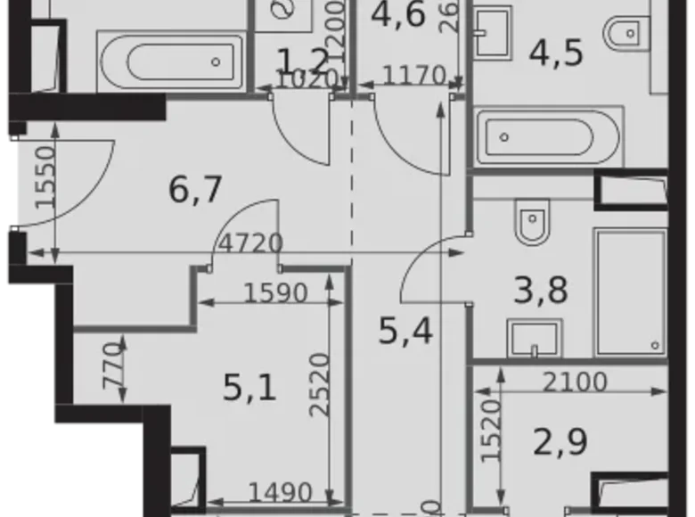 Apartamento 3 habitaciones 101 m² North-Western Administrative Okrug, Rusia