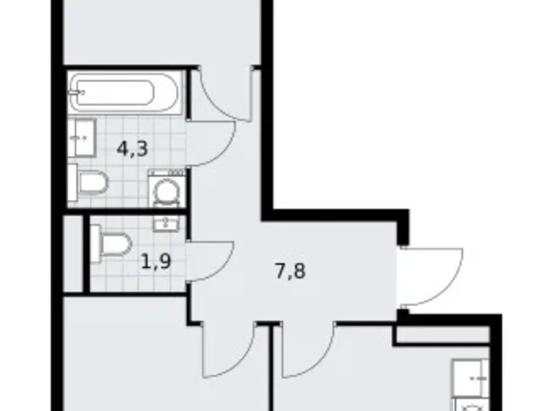 Квартира 2 комнаты 56 м² Postnikovo, Россия