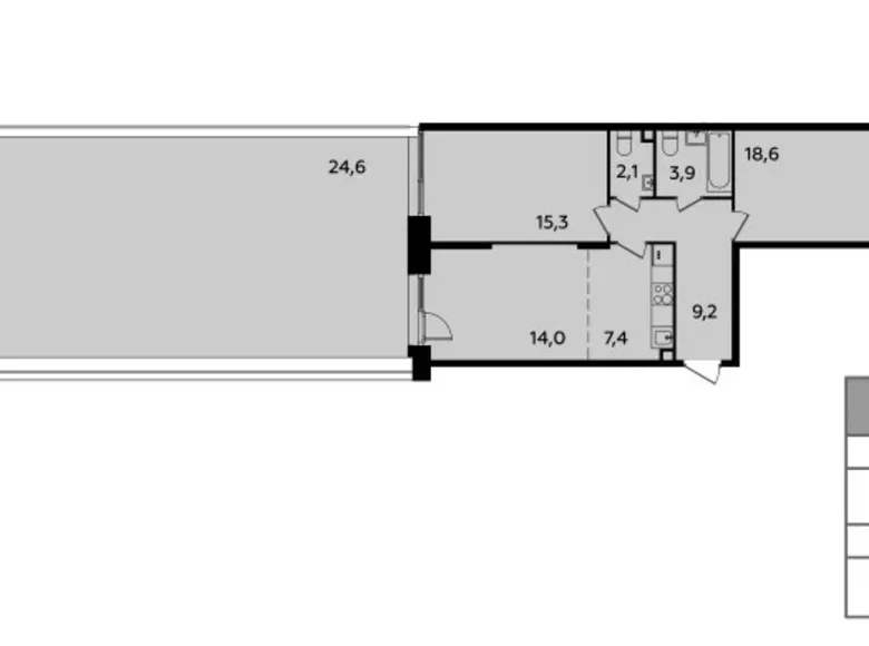 3 room apartment 95 m² poselenie Sosenskoe, Russia