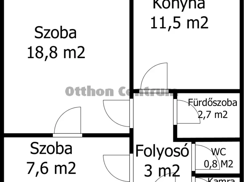 2 room apartment 50 m² Kazincbarcika, Hungary