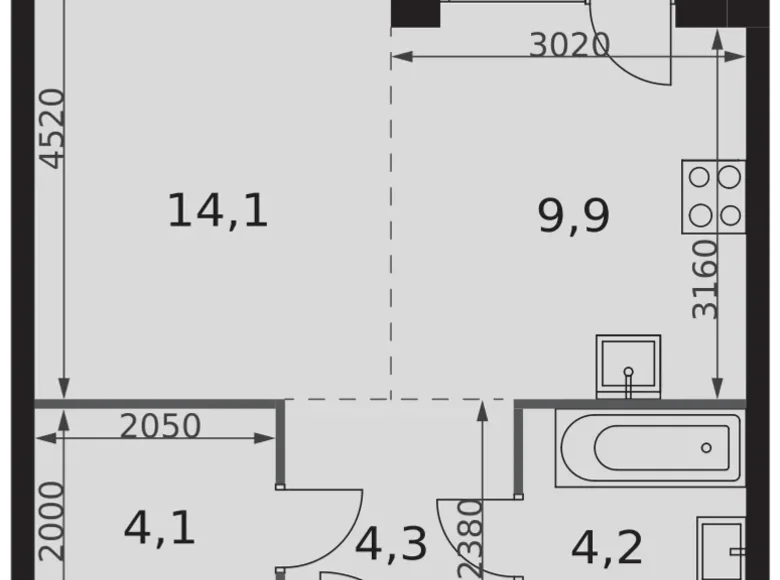 Estudio 1 habitación 38 m² North-Western Administrative Okrug, Rusia