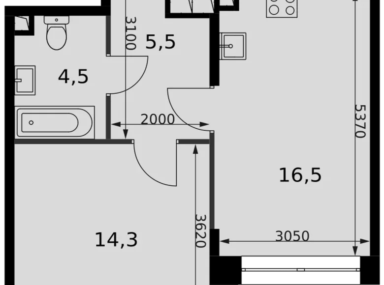 Wohnung 1 zimmer 41 m² Nordwestlicher Verwaltungsbezirk, Russland