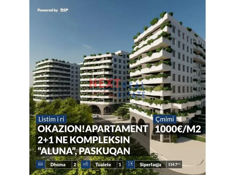 2 bedroom apartment 96 m² Paskuqan, Albania