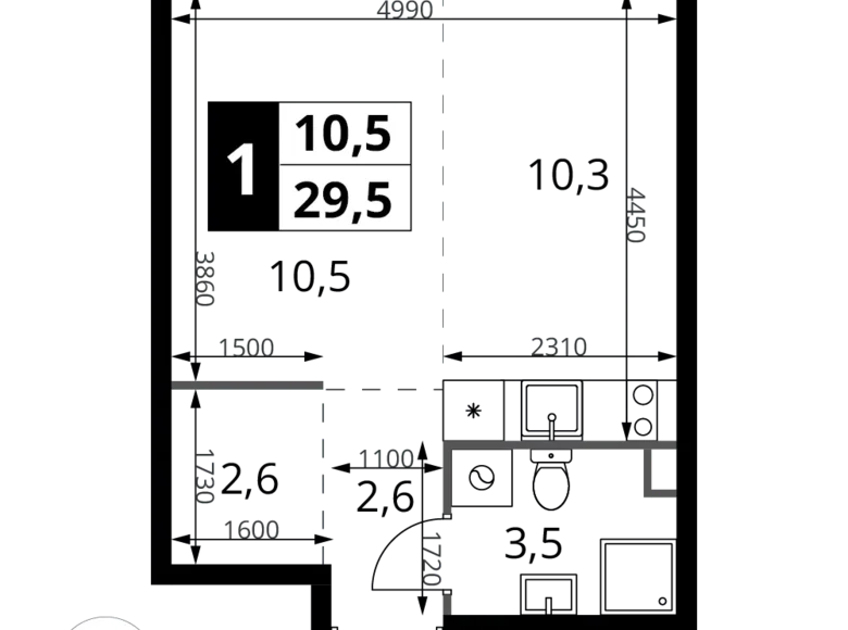 Kawalerka 1 pokój 30 m² Chimki, Rosja