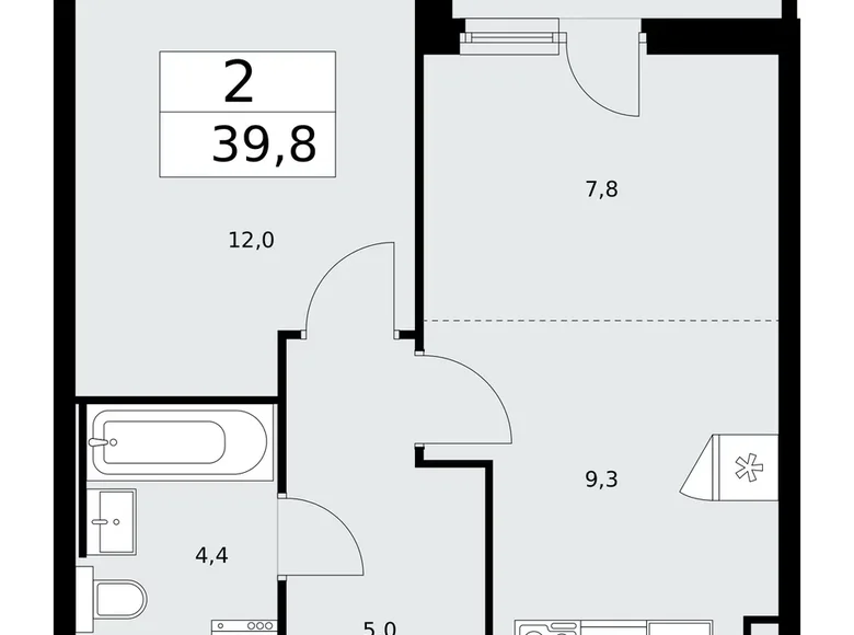 Mieszkanie 2 pokoi 40 m² Moskwa, Rosja