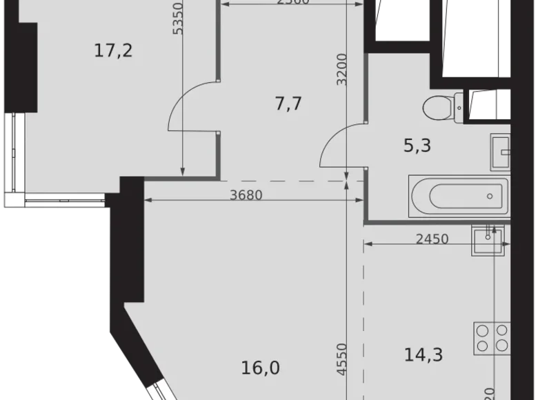 Wohnung 2 zimmer 61 m² Konkovo District, Russland