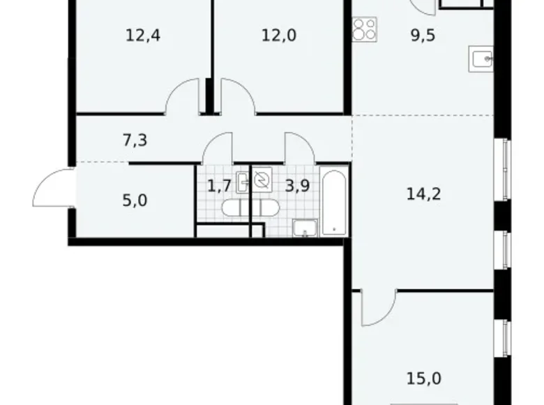 Квартира 4 комнаты 83 м² поселение Сосенское, Россия