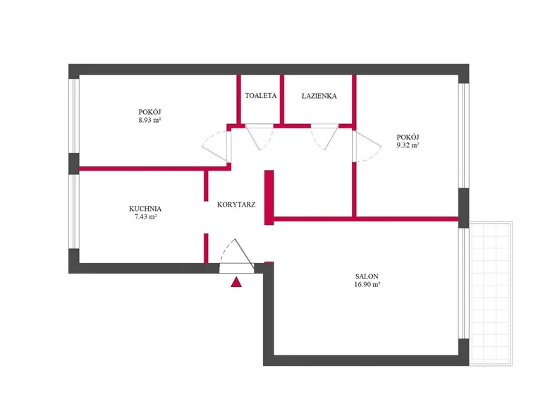 3 room apartment 54 m² Zdunska Wola, Poland