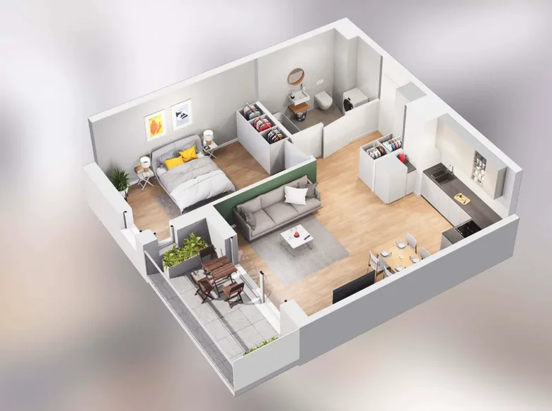 1 bedroom apartment 47 m² Poznan, Poland