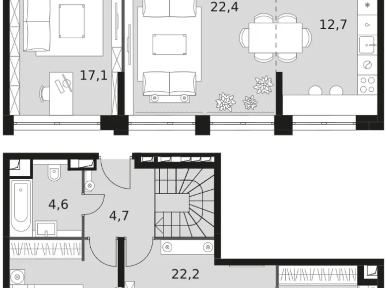 Mieszkanie 5 pokojów 126 m² North-Western Administrative Okrug, Rosja