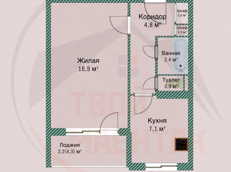 Wohnung 1 zimmer 35 m² Minsk, Belarus