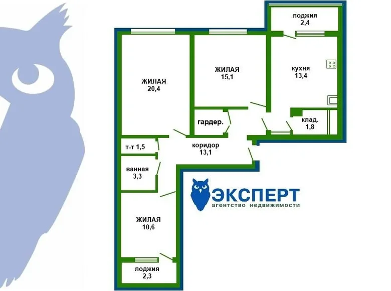 Квартира 3 комнаты 84 м² Боровлянский сельский Совет, Беларусь