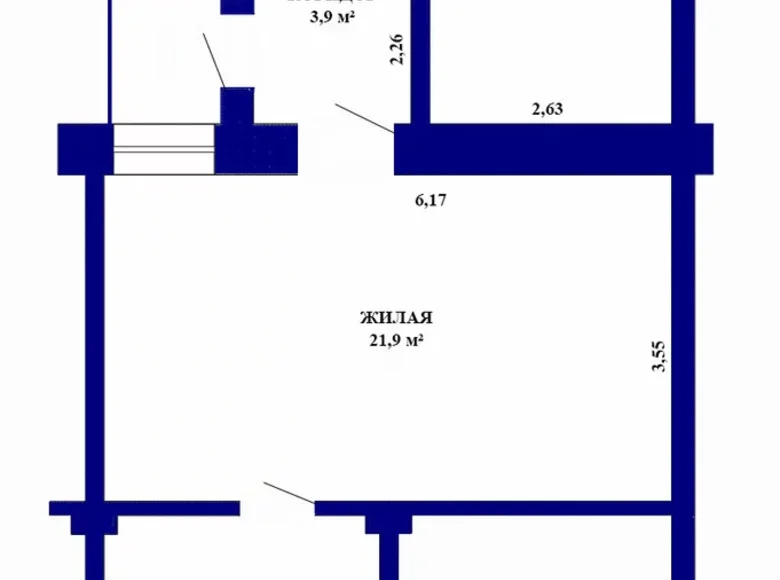 Квартира 2 комнаты 51 м² Вилейка, Беларусь