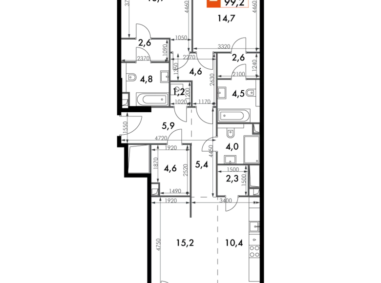 Apartamento 3 habitaciones 99 m² North-Western Administrative Okrug, Rusia