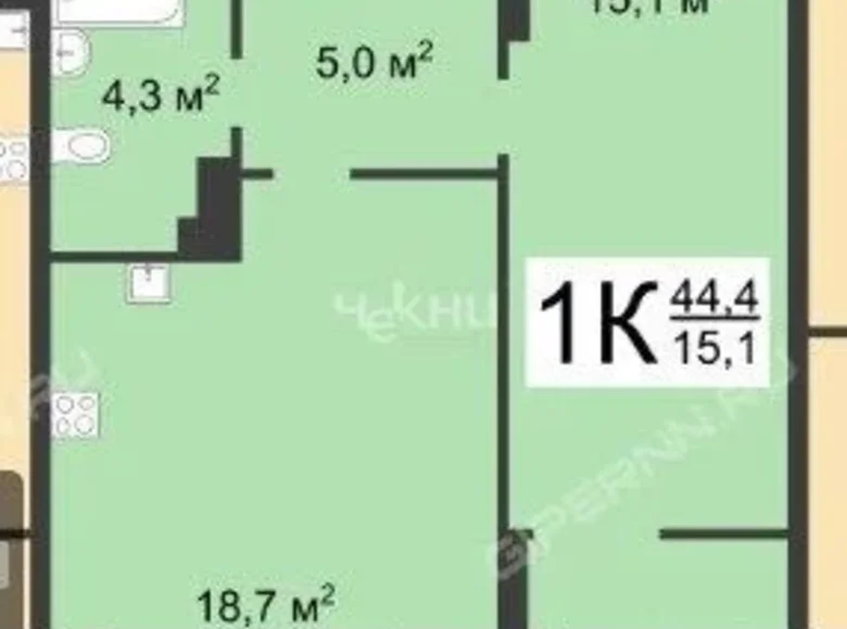 Apartment 44 m² Ankudinovka, Russia