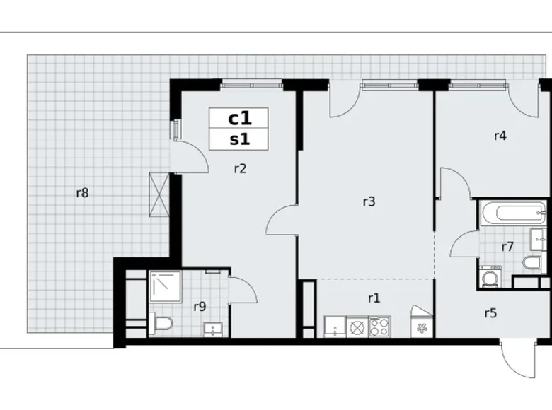 Mieszkanie 3 pokoi 76 m² poselenie Sosenskoe, Rosja