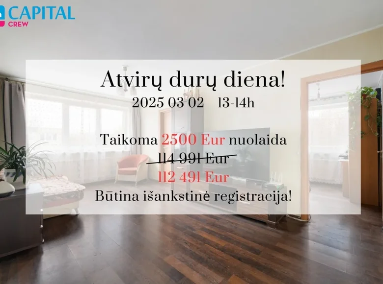 3 room apartment 48 m² Vilnius, Lithuania