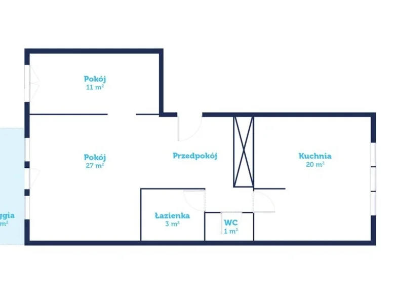 Mieszkanie 3 pokoi 62 m² Warszawa, Polska