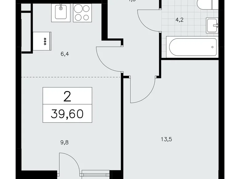 Mieszkanie 2 pokoi 40 m² poselenie Sosenskoe, Rosja