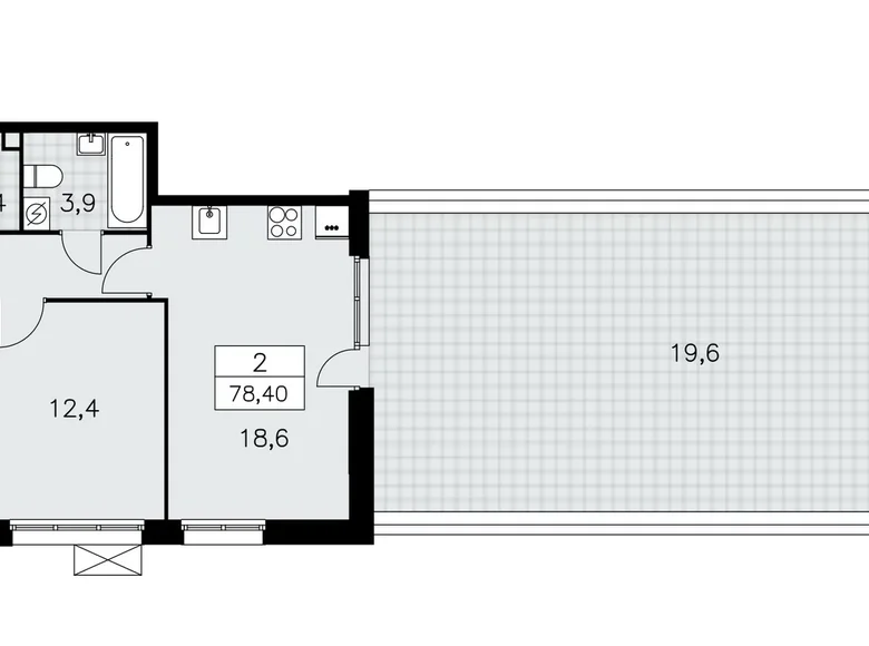 Wohnung 2 Zimmer 78 m² poselenie Sosenskoe, Russland